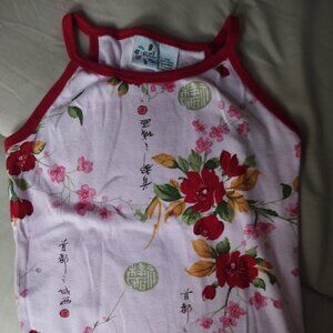 Strappy tank top floral Asian SMALL